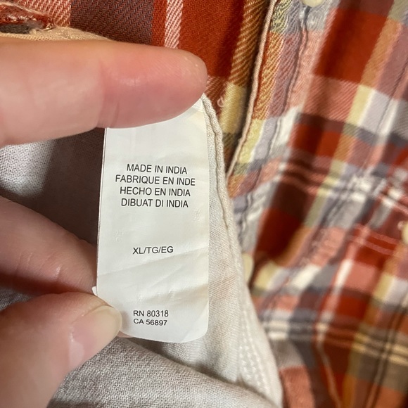 Lucky Brand lined plaid flannel button down sz XL - Picture 8 of 8
